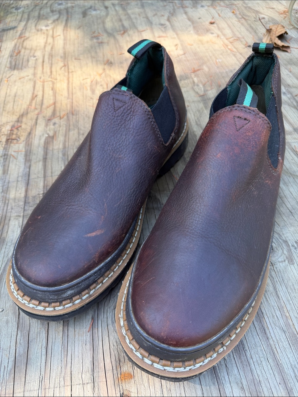 Men's Brown Leather Slip-On Romeo Work Shoes